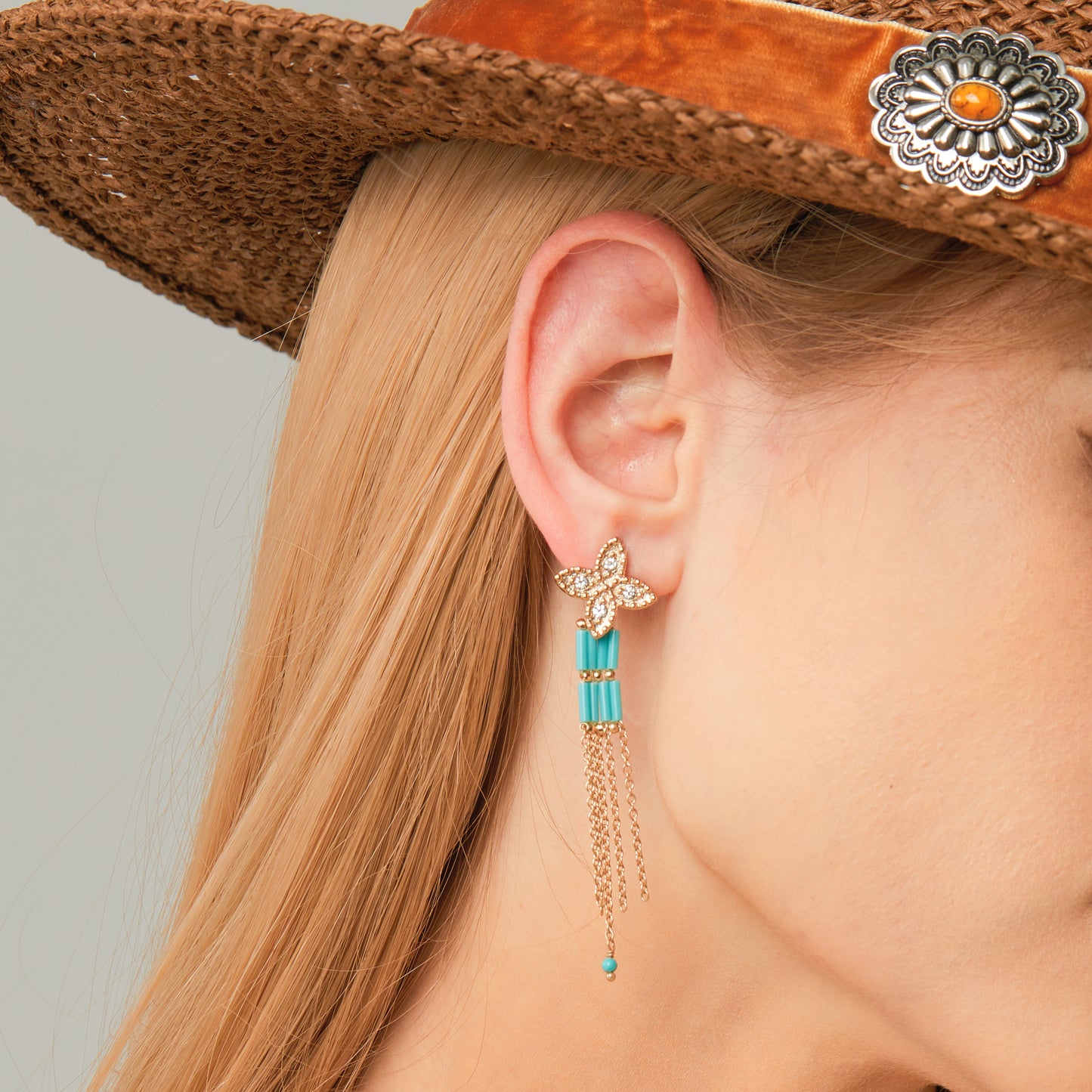 BOUCLES D'OREILLES ALABASTER TURQUOISE