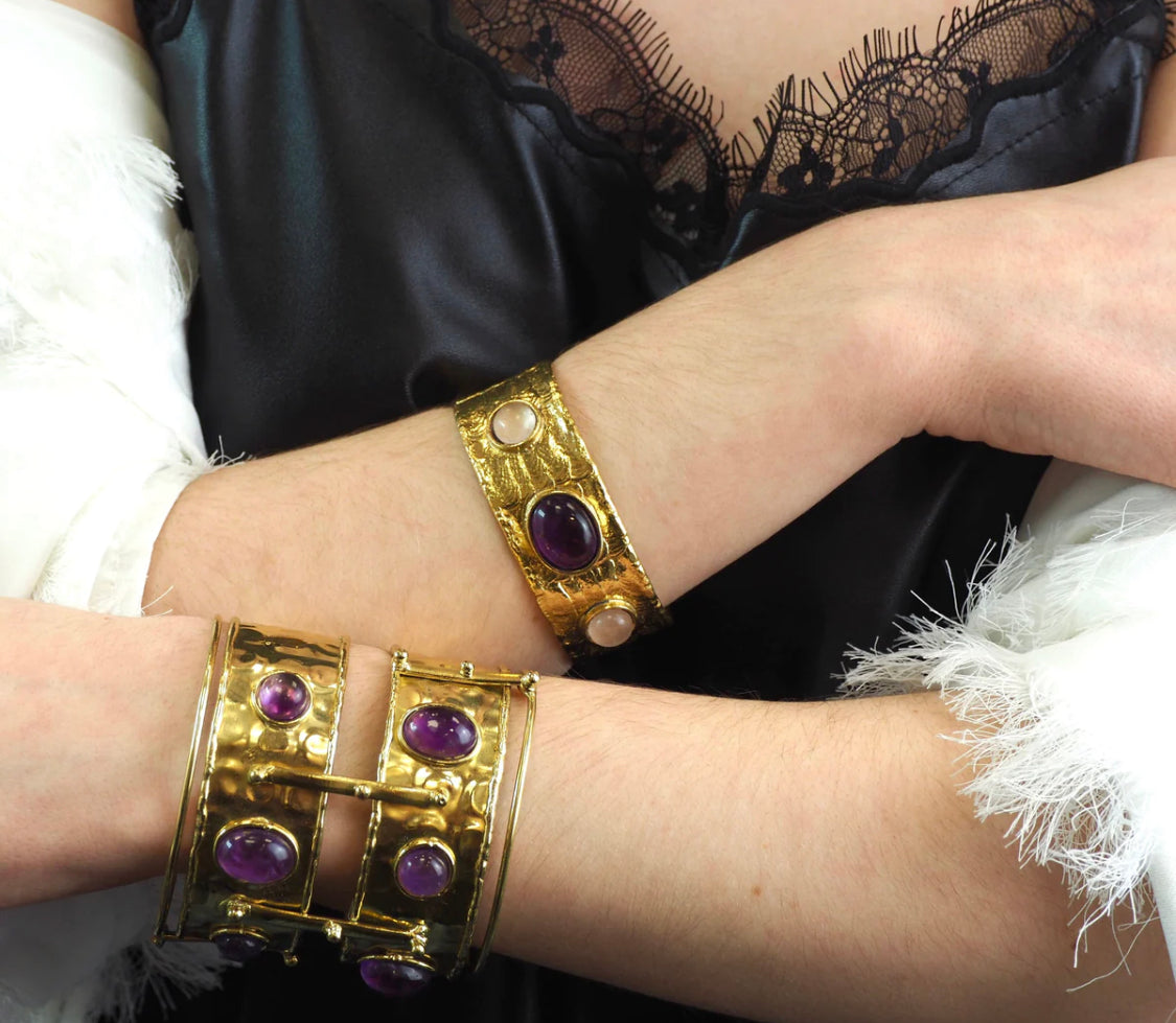 JONC LINA - AMÉTHYSTE / QUARTZ ROSE