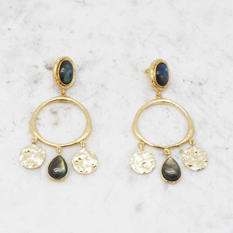 BOUCLES D'OREILLES LES BOHÉMIENNES - LABRADORITE