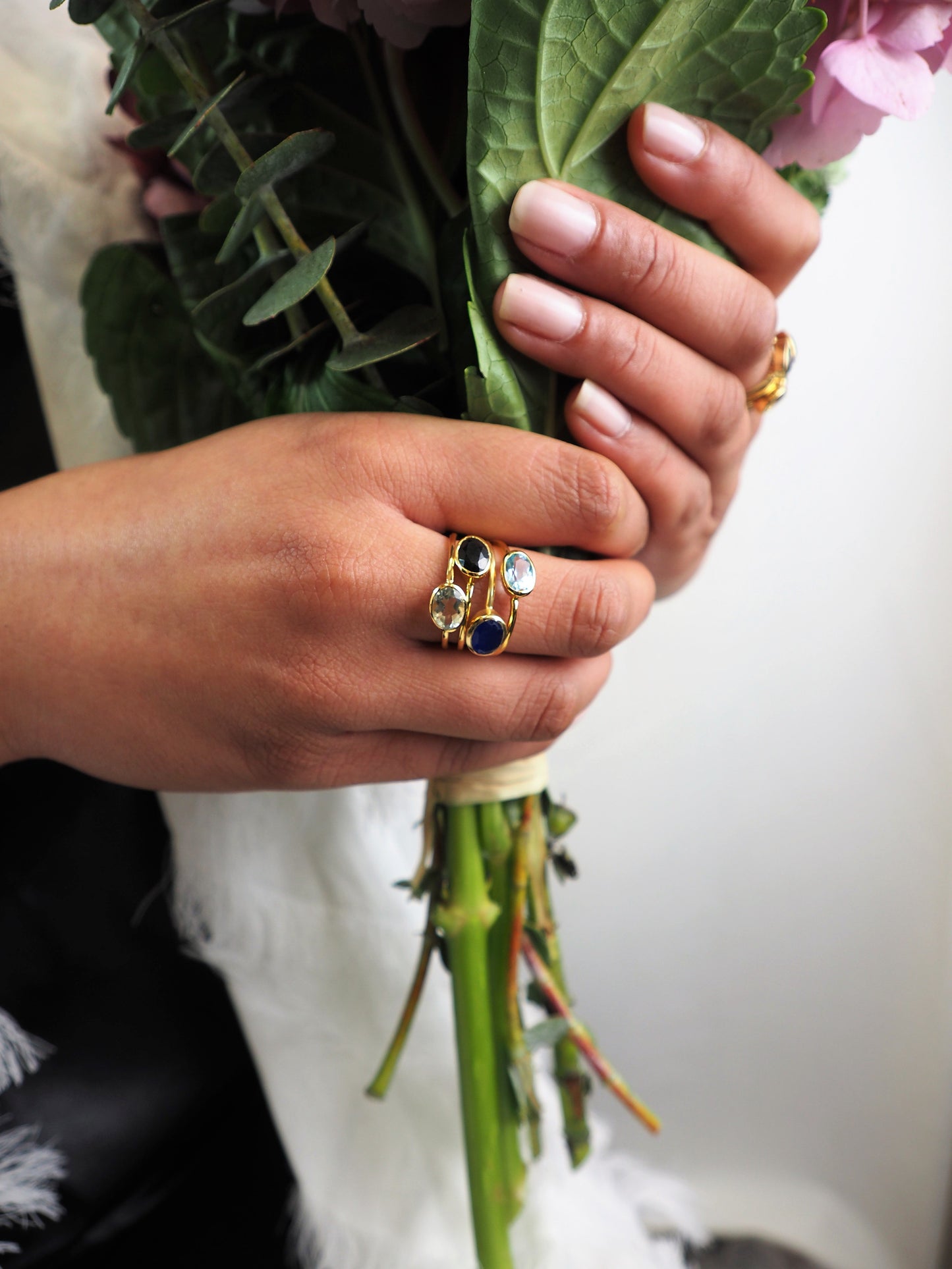 BAGUE CANDICE - TOPAZE BLEUE