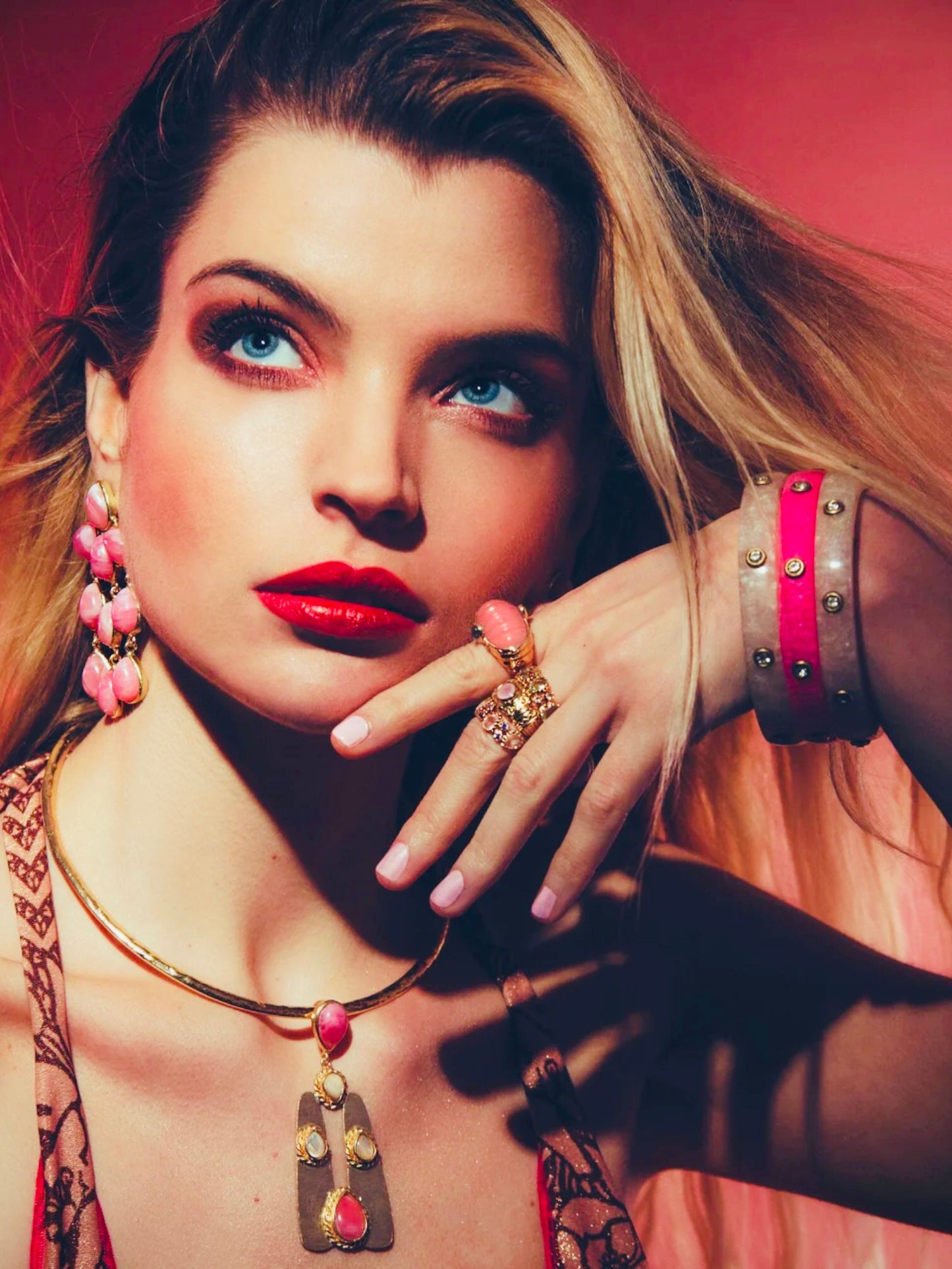 BOUCLES D'OREILLES PLUIE - RHODOCROSITE